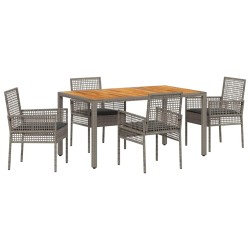 Ensemble de salle à manger pour jardin 5 pcs Gris polyrotin 514931514931