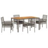 Ensemble de salle à manger pour jardin 5 pcs Gris polyrotin 514931514931
