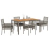 Ensemble de salle à manger pour jardin 5 pcs Gris polyrotin 514931514931