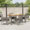 Ensemble de salle à manger pour jardin 5 pcs Gris polyrotin 514931514931
