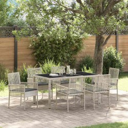 Ensemble de salle à manger pour jardin 7 pcs Gris clair 514933514933