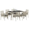 Ensemble de salle à manger pour jardin 7 pcs Gris clair 514933514933