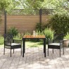 Ensemble de salle à manger pour jardin 3 pcs Noir polyrotin 514934514934