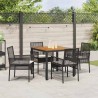 Ensemble de salle à manger pour jardin 5 pcs Noir polyrotin 514935514935