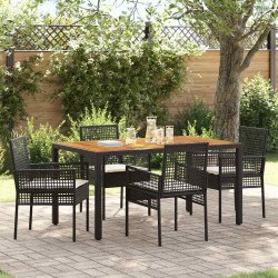 Ensemble de salle à manger pour jardin 5 pcs Noir polyrotin 514936514936