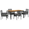 Ensemble de salle à manger pour jardin 5 pcs Noir polyrotin 514936514936