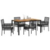 Ensemble de salle à manger pour jardin 5 pcs Noir polyrotin 514936514936
