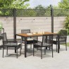 Ensemble de salle à manger pour jardin 5 pcs Noir polyrotin 514936514936