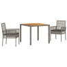 Ensemble de salle à manger pour jardin 3 pcs Gris polyrotin 514937514937
