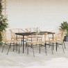 Ensemble à manger jardin 7pcs marron rpoly otin verre 514946514946