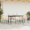 Ensemble à manger jardin 5pcs marron poly rotin verre 514950514950