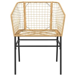 Ensemble à manger jardin 5pcs marron poly rotin verre 514950514950