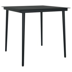 Ensemble à manger de jardin et coussins 3 pcs noir rotin verre 514952514952