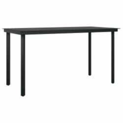 Ensemble à manger de jardin 5 pcs noir résine tressée verre 514956514956