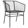 Ensemble à manger de jardin 7pcs noir poly rotin verre 514957514957