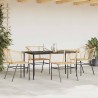 Ensemble à manger jardin 5pcs marron poly rotin verre 514964514964
