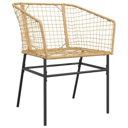 Ensemble à manger jardin 5pcs marron poly rotin verre 514964514964