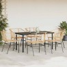 Ensemble à manger jardin 7pcs marron rpoly otin verre 514966514966