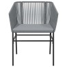 Ensemble à manger jardin coussins 3 pcs gris poly rotin verre 514969514969