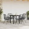 Ensemble à manger de jardin 5 pcs noir résine tressée verre 514978514978