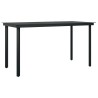 Ensemble à manger de jardin 5 pcs noir résine tressée verre 514980514980
