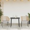 Ensemble à manger jardin coussins 3pcs marron poly rotin verre 514984514984
