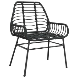 Ensemble à manger de jardin 5 pcs noir résine tressée verre 514985514985