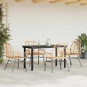 Ensemble à manger jardin 5pcs marron poly rotin verre 514988514988