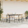 Ensemble à manger jardin 5pcs marron poly rotin verre 514991514991