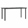 Ensemble à manger de jardin coussins 7pcs noir poly rotin verre 514992514992