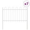 Clôture de jardin 7 pcs Blanc 11,9 x 1 m Acier revêtu de poudre 515005515005