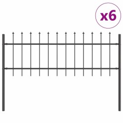 Clôture de jardin 6 pcs Gris 10,2 x 0,6 m 515008515008