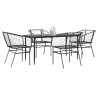 Ensemble à manger de jardin 5 pcs noir résine tressée verre 515020515020