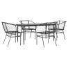Ensemble à manger de jardin 5 pcs noir résine tressée verre 515020515020