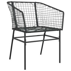 Ensemble à manger de jardin 5 pcs noir résine tressée verre 515020515020