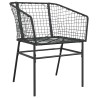 Ensemble à manger de jardin 5 pcs noir résine tressée verre 515020515020