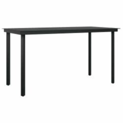 Ensemble à manger de jardin et coussins 5 pcs noir rotin verre 515030515030