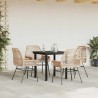 Ensemble à manger jardin coussins 5pcs marron poly rotin verre 515040515040