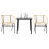 Ensemble à manger de jardin 3pcs marron résine tressée verre 515043515043