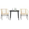 Ensemble à manger de jardin 3pcs marron résine tressée verre 515043515043