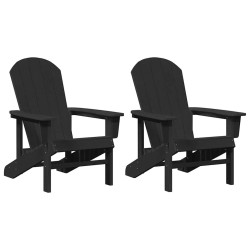 Chaise de jardin 2 pcs Noir 82 x 74 x 92 cm Polyéthylène 515045515045