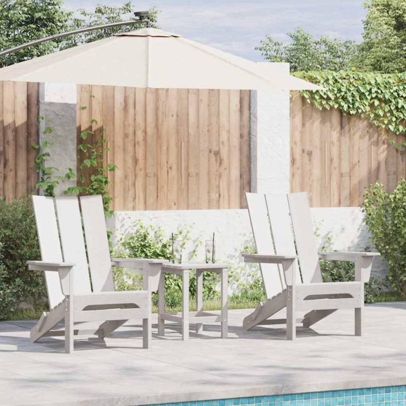 Chaise de jardin 3 pcs Blanc 80.5 x 74.5 x 92 cm Polyéthylène 515046515046