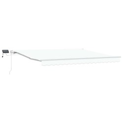 Auvent Rétractable Blanc 400 × 300 cm Tissu et acier 515052515052