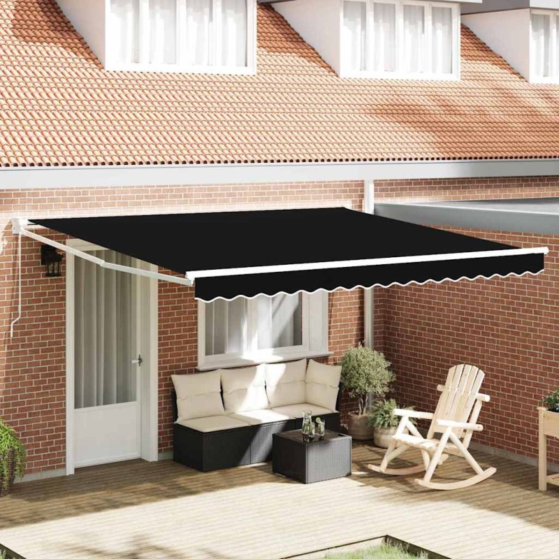 Auvent rétractable manuel Noir 400 × 300 cm 515059515059
