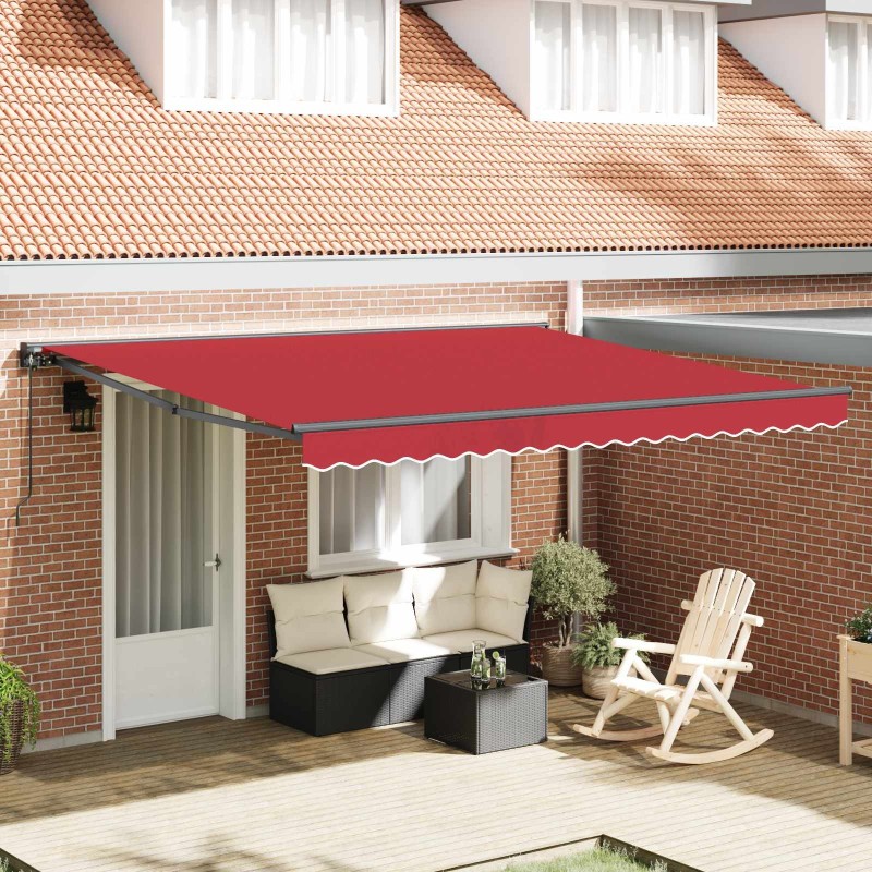 Cadre d'auvent Rouge 400 × 300 cm Polyester avec revêtement PU 515060515060