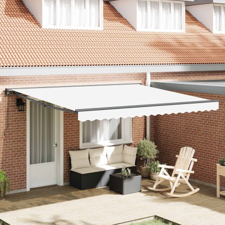 Cadre d'auvent Blanc 400 × 300 cm Polyester avec revêtement PU 515061515061