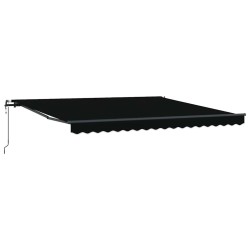 Auvent Rétractable Noir 400 × 300 cm Tissu et Aluminium 515064515064