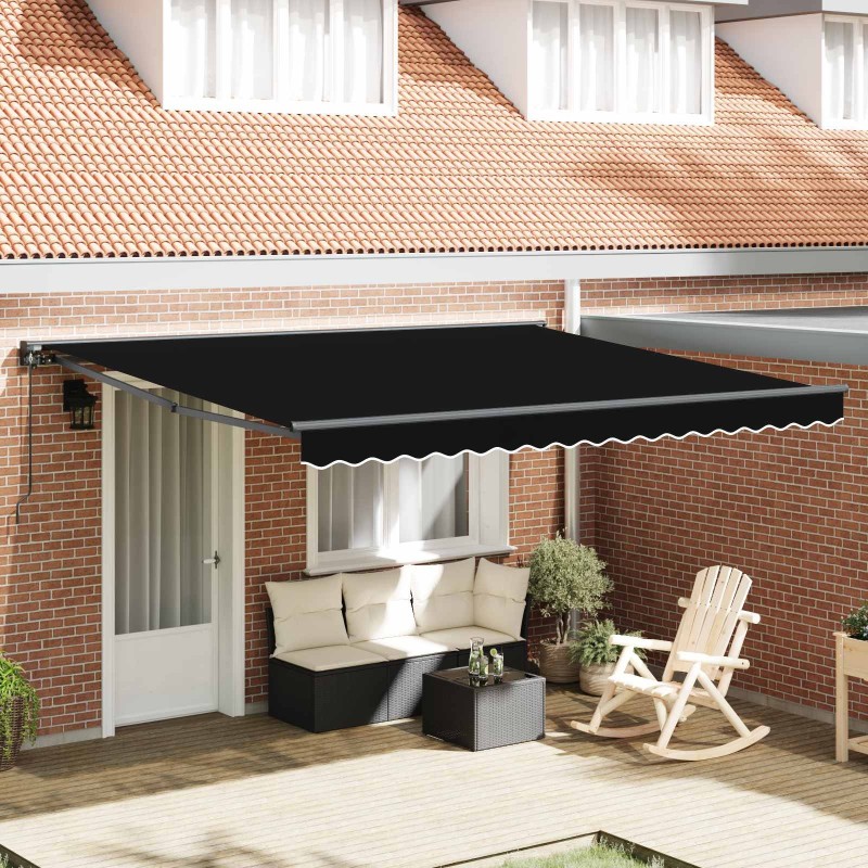 Cadre d'auvent Noir 400 × 300 cm Polyester avec revêtement PU 515066515066