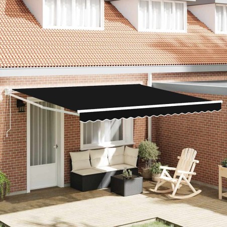 Auvent Rétractable Noir 400 × 300 cm Polyester et Aluminium 515069515069