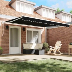 Auvent Rétractable Noir 400 × 300 cm Polyester et Aluminium 515069515069
